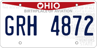 OH license plate GRH4872