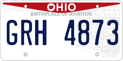 OH license plate GRH4873
