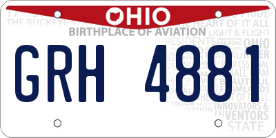 OH license plate GRH4881