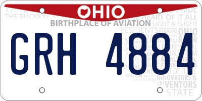 OH license plate GRH4884