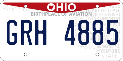 OH license plate GRH4885