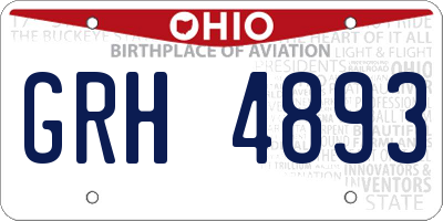 OH license plate GRH4893