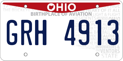 OH license plate GRH4913