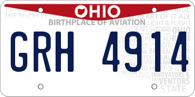 OH license plate GRH4914