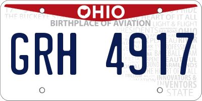 OH license plate GRH4917