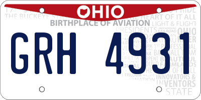 OH license plate GRH4931