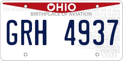 OH license plate GRH4937