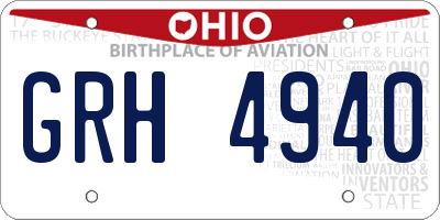 OH license plate GRH4940