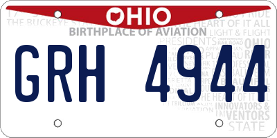 OH license plate GRH4944