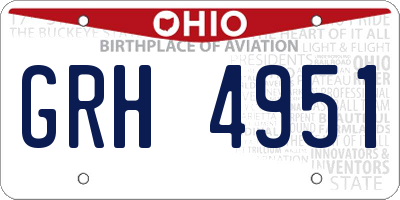 OH license plate GRH4951