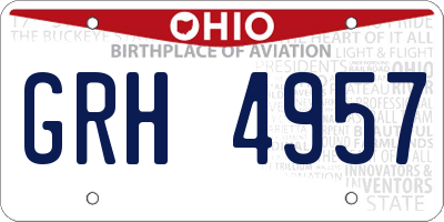 OH license plate GRH4957