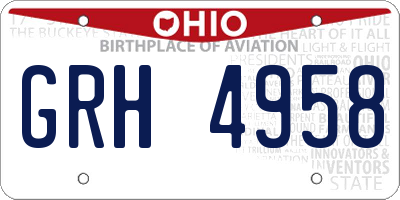 OH license plate GRH4958