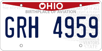 OH license plate GRH4959