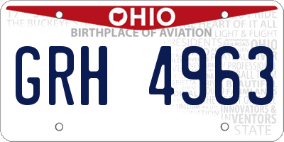 OH license plate GRH4963