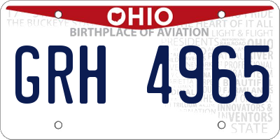 OH license plate GRH4965