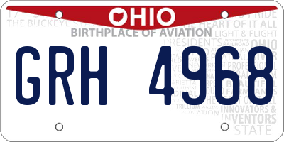OH license plate GRH4968