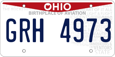OH license plate GRH4973