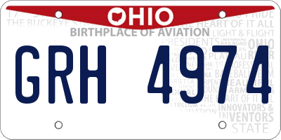 OH license plate GRH4974