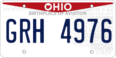 OH license plate GRH4976
