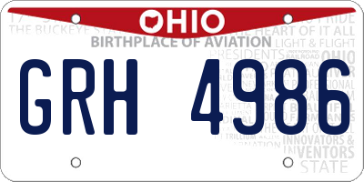 OH license plate GRH4986