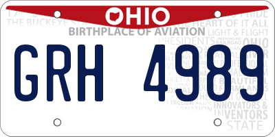 OH license plate GRH4989