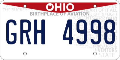 OH license plate GRH4998