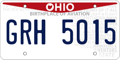OH license plate GRH5015