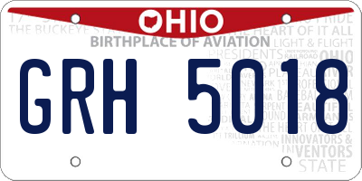 OH license plate GRH5018
