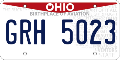 OH license plate GRH5023