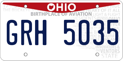 OH license plate GRH5035