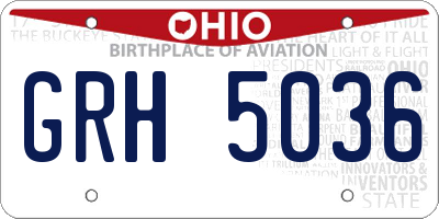 OH license plate GRH5036