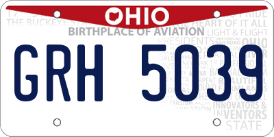 OH license plate GRH5039
