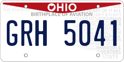 OH license plate GRH5041