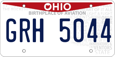 OH license plate GRH5044