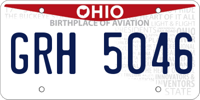 OH license plate GRH5046