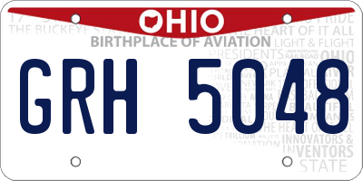 OH license plate GRH5048