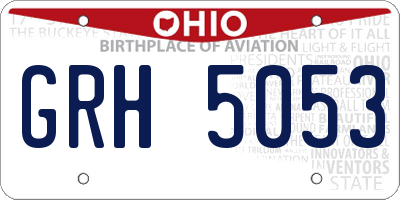 OH license plate GRH5053