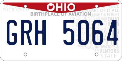 OH license plate GRH5064