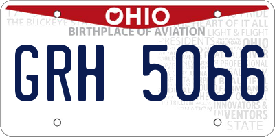OH license plate GRH5066