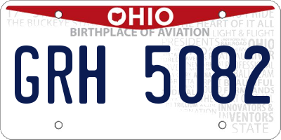OH license plate GRH5082
