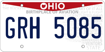 OH license plate GRH5085