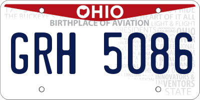OH license plate GRH5086