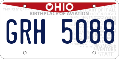 OH license plate GRH5088