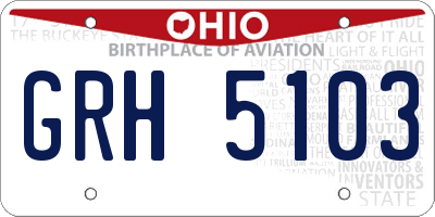 OH license plate GRH5103