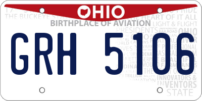OH license plate GRH5106
