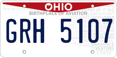 OH license plate GRH5107