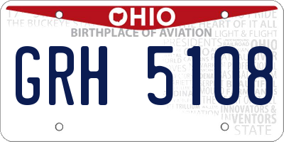 OH license plate GRH5108