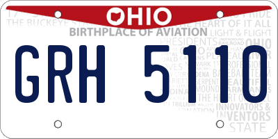 OH license plate GRH5110