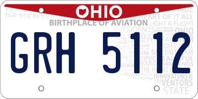OH license plate GRH5112