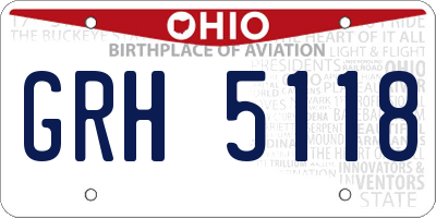 OH license plate GRH5118